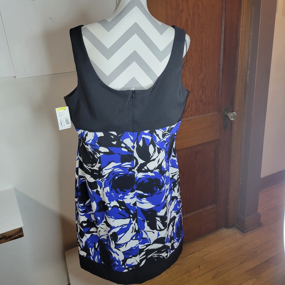 NWT Ronni Nicole Black and blue Floral Tank Dress Size 18 - Picture 6 of 11